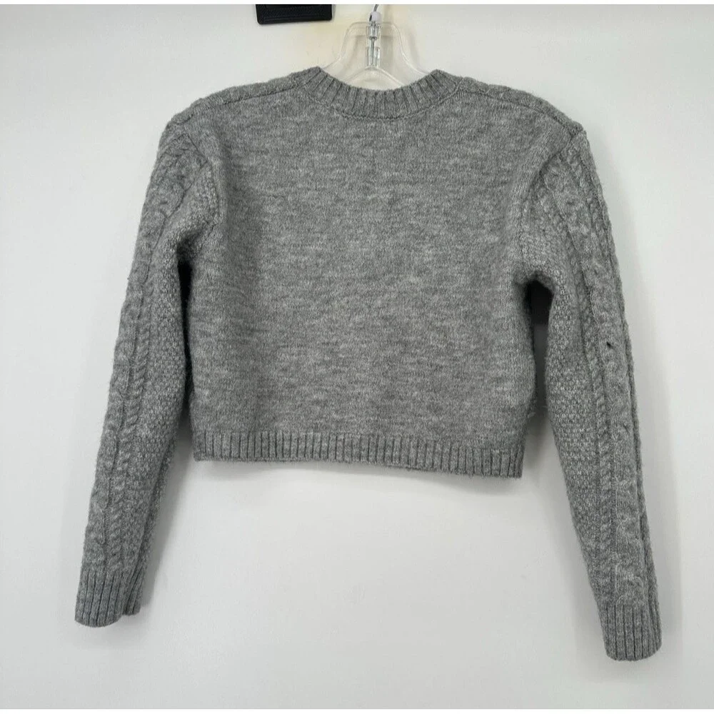 H&M Divided Chunky Knit‎ Crop Cardigan Gray  8/10 Granola Girl Cottage